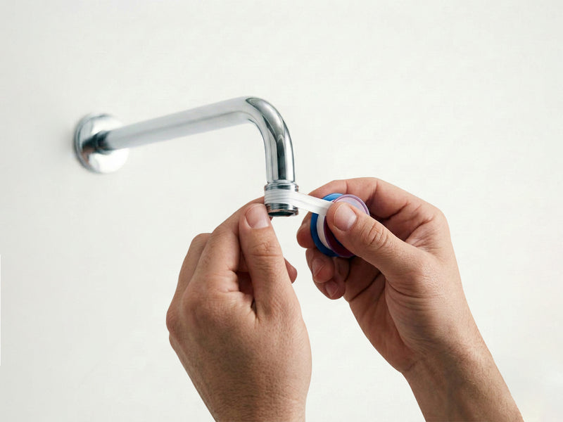 Wrap plumber's tape around the shower arm
