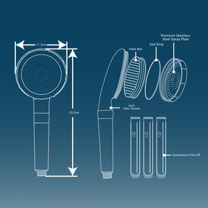 ITAMILANO Filter Shower Handheld